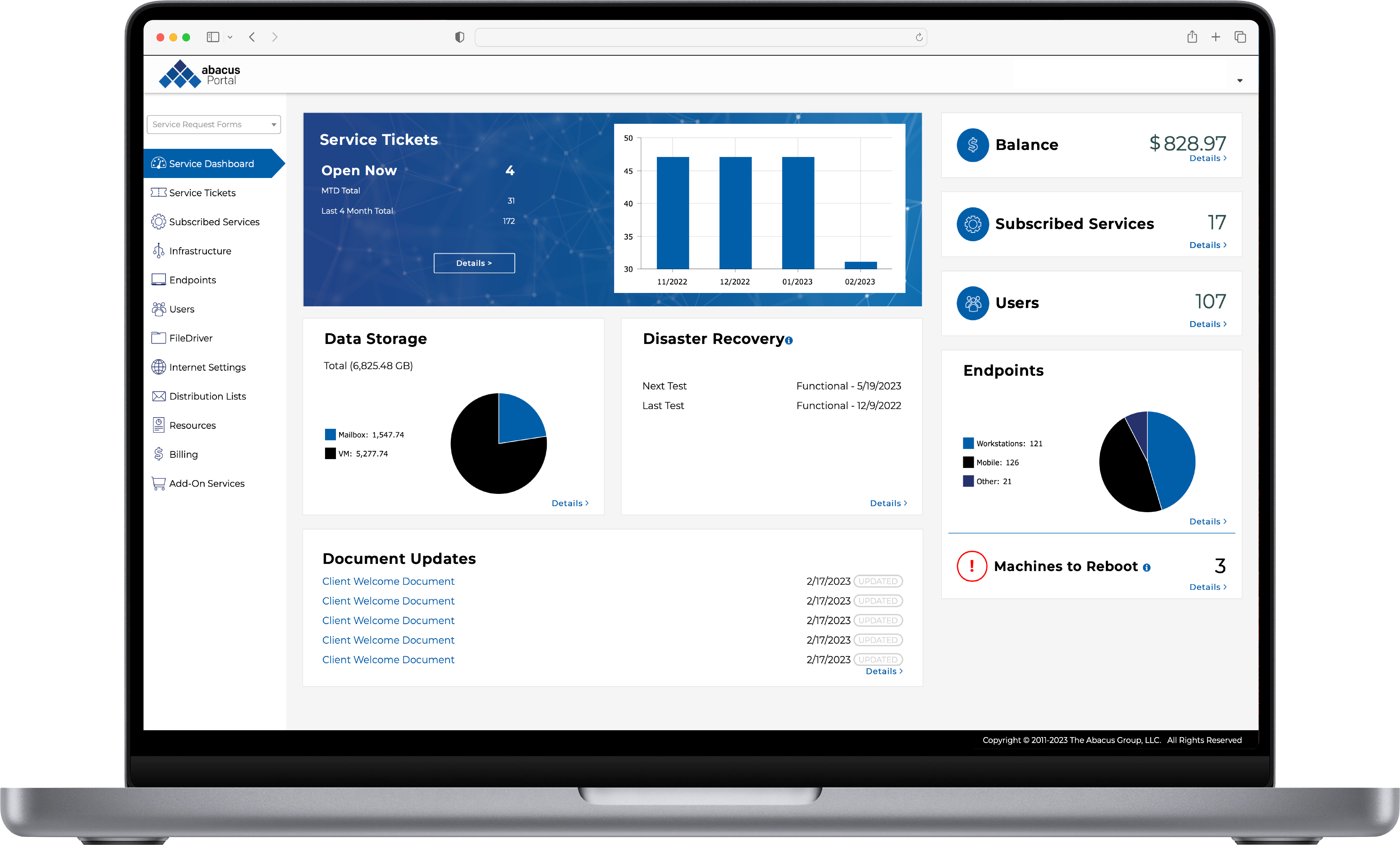 abacusPortal Dashboard