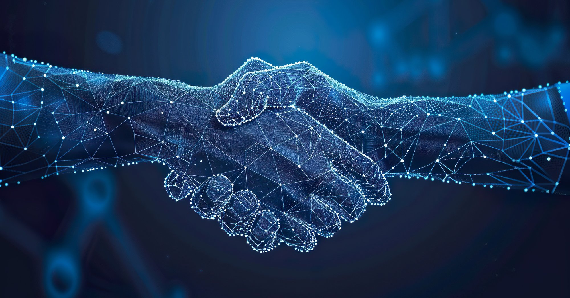 Digital Hand Shake Stock Image