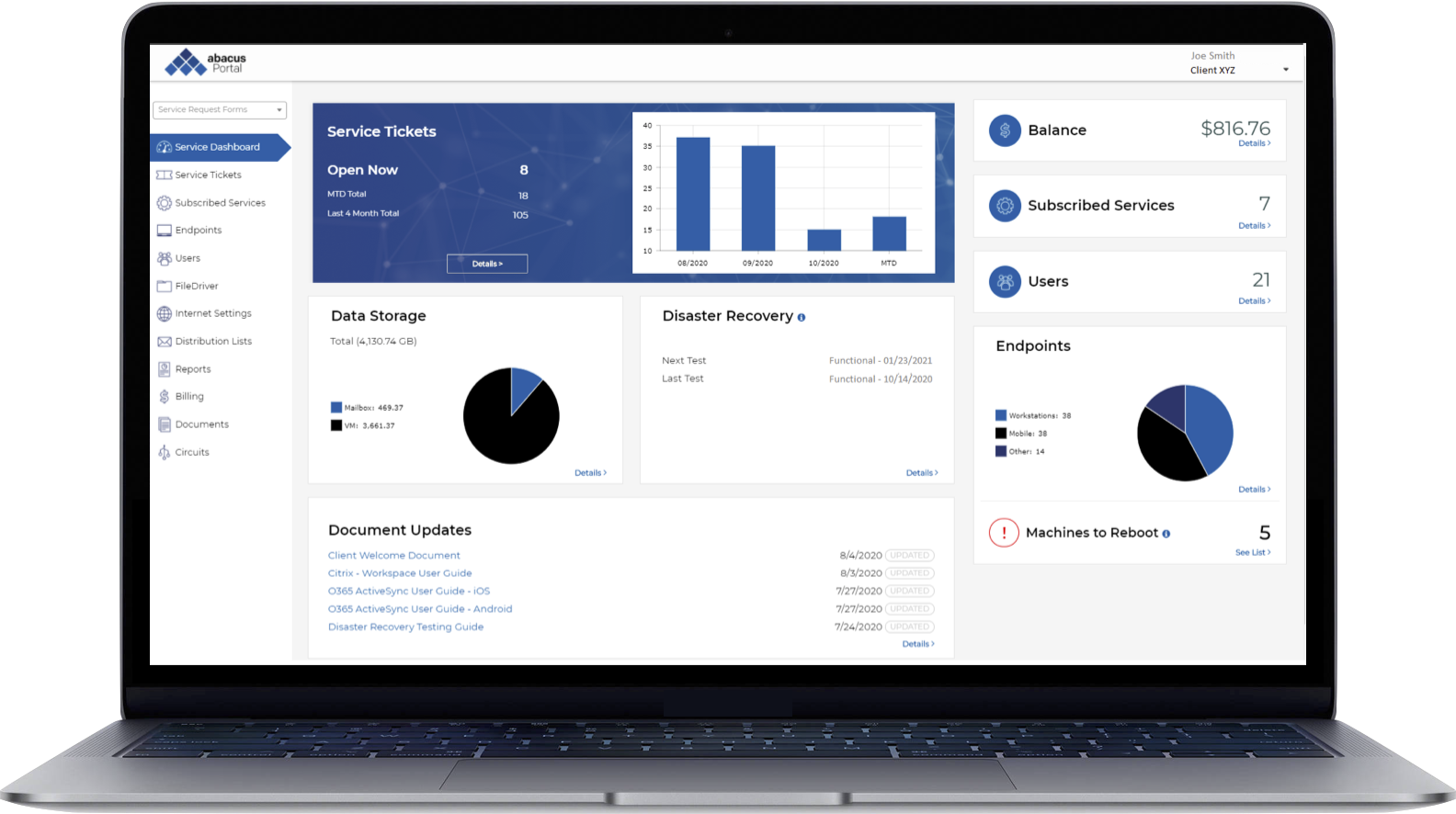 abacusPortal Dashboard